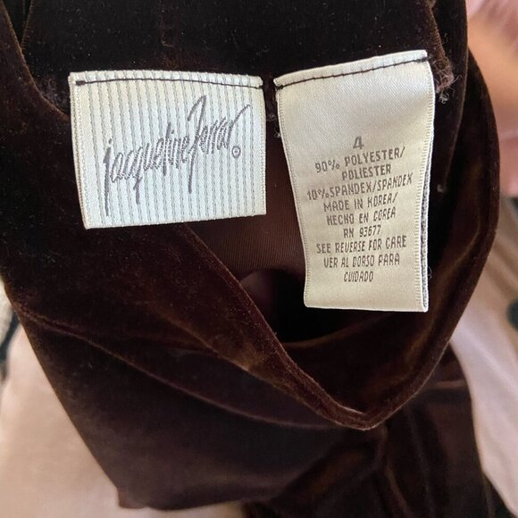 Vintage Velvet Dress Size 4 Dark Brown Knee Length Whimsigoth Witchy Romantic - Picture 8 of 8